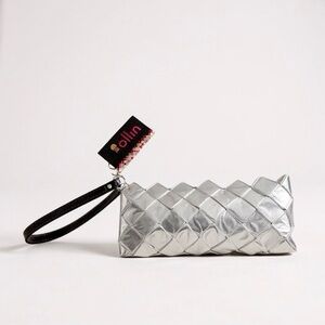 Nahui Ollin Candy Wrapper Bag Silver Clutch Wristlet Small Zippy Bag
